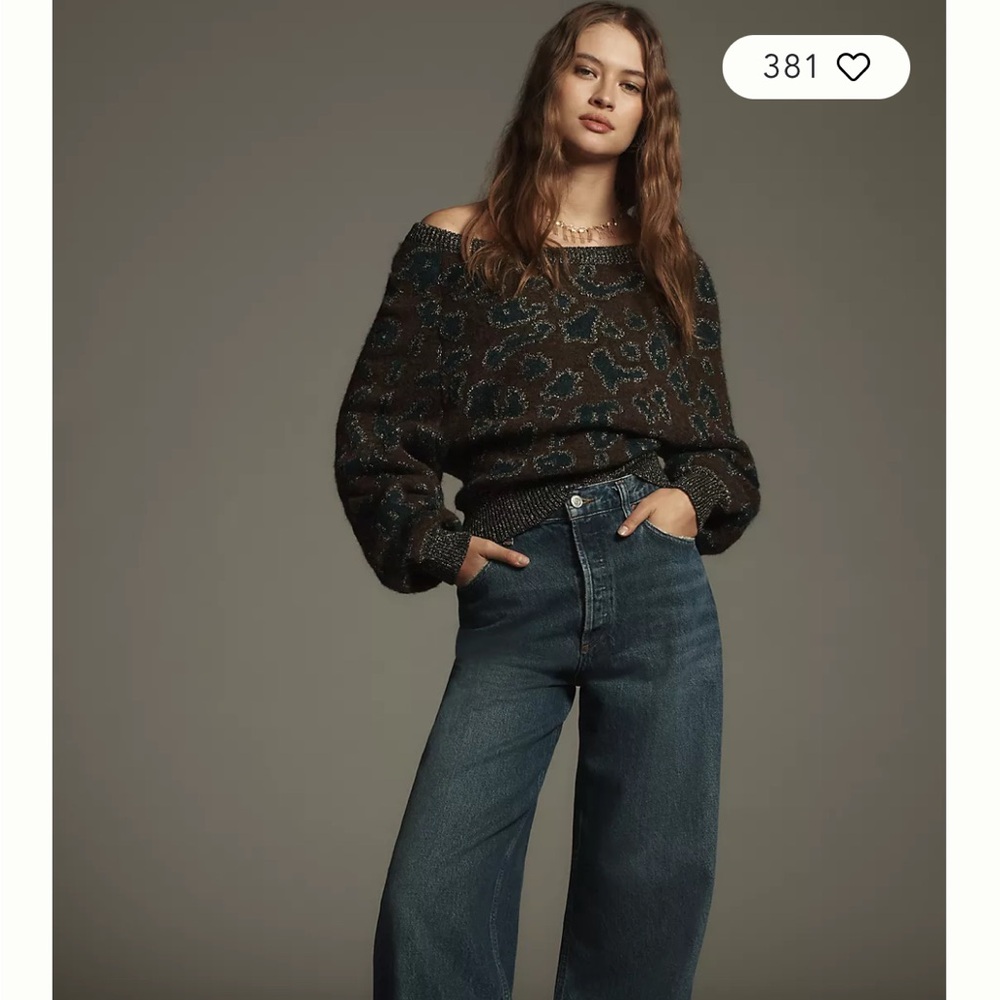 By Anthropologie Animal Print Sweater S